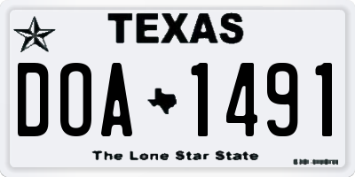 TX license plate DOA1491