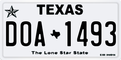 TX license plate DOA1493