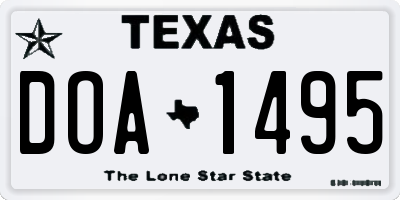 TX license plate DOA1495