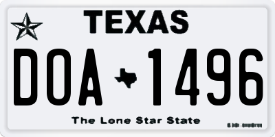 TX license plate DOA1496