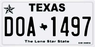 TX license plate DOA1497