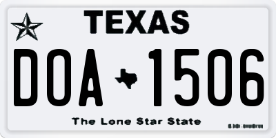 TX license plate DOA1506
