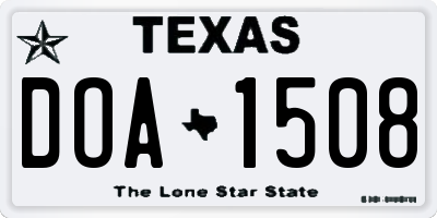 TX license plate DOA1508