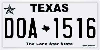 TX license plate DOA1516
