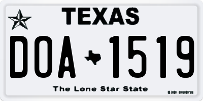 TX license plate DOA1519
