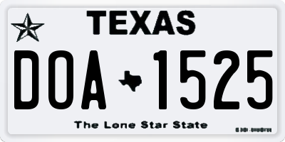 TX license plate DOA1525