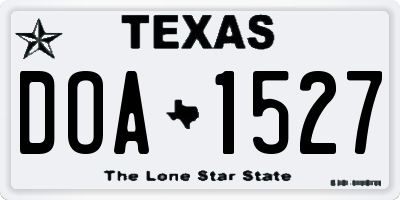 TX license plate DOA1527