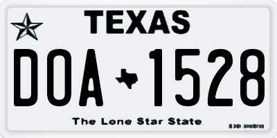 TX license plate DOA1528