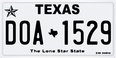 TX license plate DOA1529