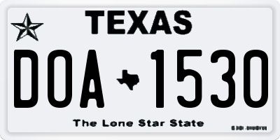 TX license plate DOA1530