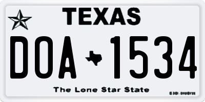TX license plate DOA1534