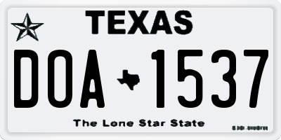 TX license plate DOA1537