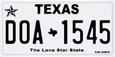TX license plate DOA1545