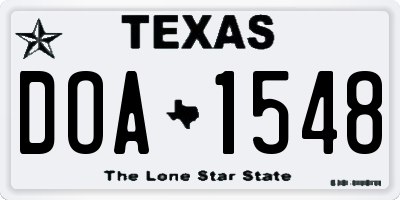 TX license plate DOA1548