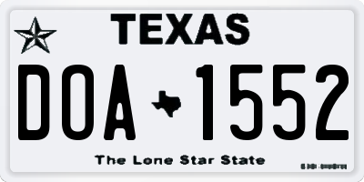TX license plate DOA1552