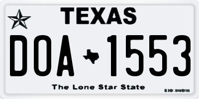 TX license plate DOA1553