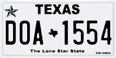 TX license plate DOA1554