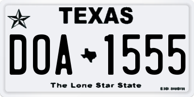 TX license plate DOA1555