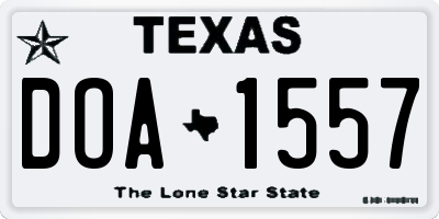 TX license plate DOA1557