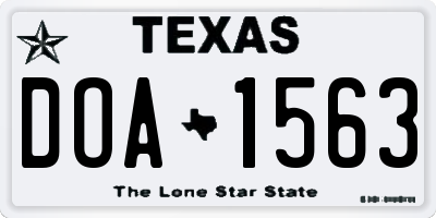 TX license plate DOA1563