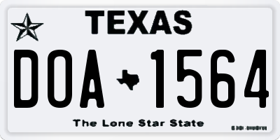 TX license plate DOA1564