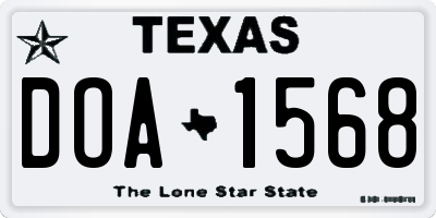 TX license plate DOA1568