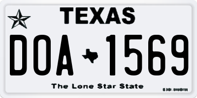 TX license plate DOA1569