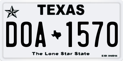 TX license plate DOA1570