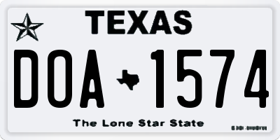 TX license plate DOA1574