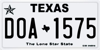 TX license plate DOA1575