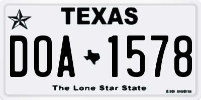 TX license plate DOA1578