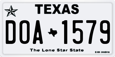 TX license plate DOA1579