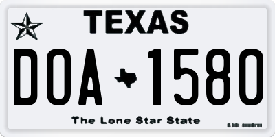 TX license plate DOA1580