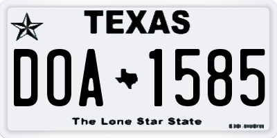 TX license plate DOA1585