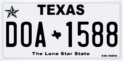 TX license plate DOA1588