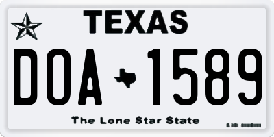 TX license plate DOA1589