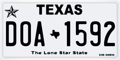 TX license plate DOA1592