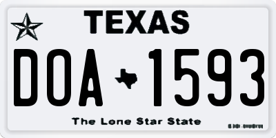 TX license plate DOA1593