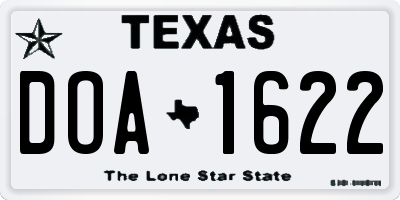 TX license plate DOA1622