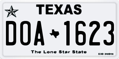 TX license plate DOA1623