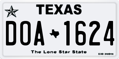 TX license plate DOA1624