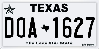 TX license plate DOA1627