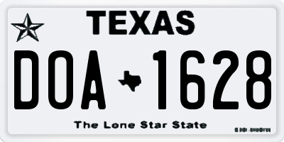 TX license plate DOA1628