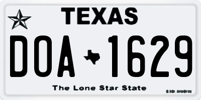 TX license plate DOA1629