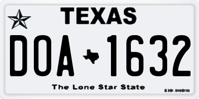 TX license plate DOA1632