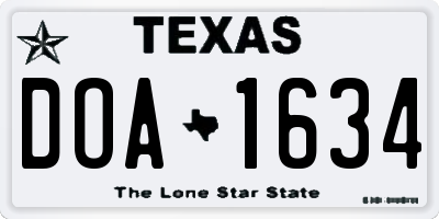 TX license plate DOA1634