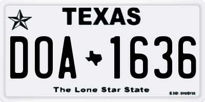 TX license plate DOA1636