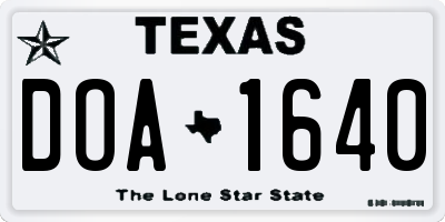 TX license plate DOA1640