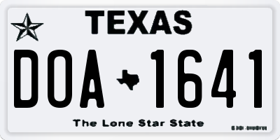 TX license plate DOA1641