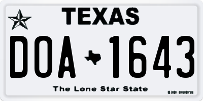 TX license plate DOA1643